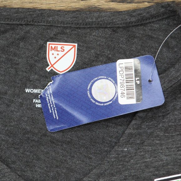 NWT MLS Seattle Sounders Women's Split Neck T-Shirt 87043030 S Gray - Picture 4 of 5